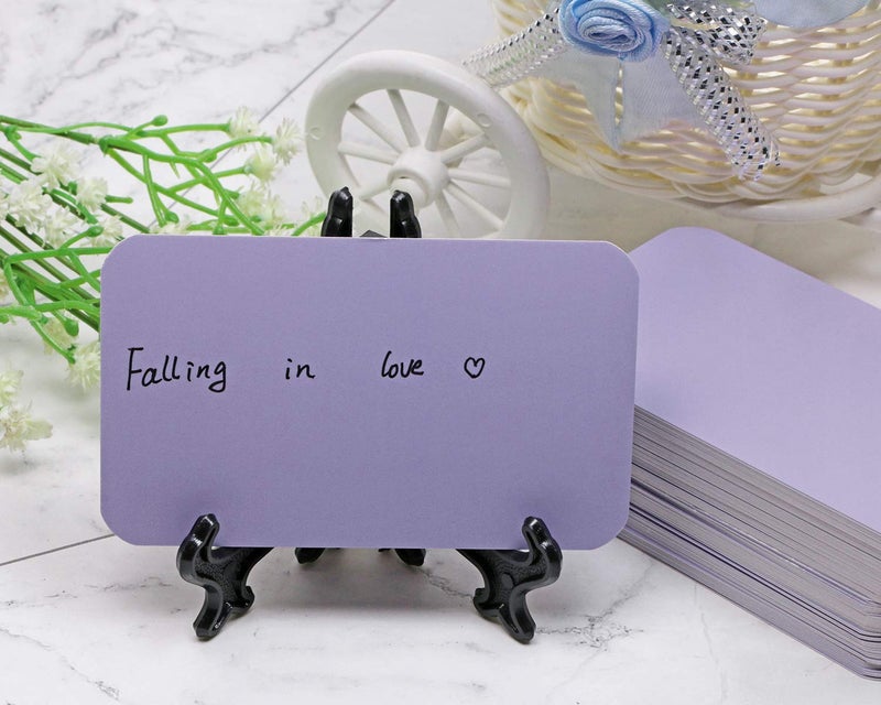 Penta Angel 100 Pcs Mini Paper Blank Gift Notes Cards DIY Craft Small Word Business Message Cards (Light Purple) - Image 3